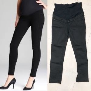 H&M black resin maternity jeans